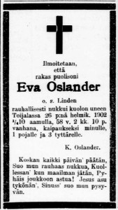 aamulehti         20.3.1902            eva oslander