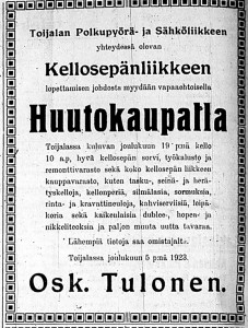 16penskala 12    osk tulosen huutokauppa 19.12.1923