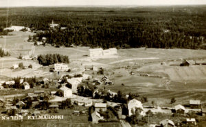 Kylmäkosken kirkonkylä 1950-luvulla.