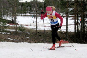 Klaara Leponiemi sunnuntain kilpailun viimeisessä nousussa. Kuva: Jarkko Leponiemi.