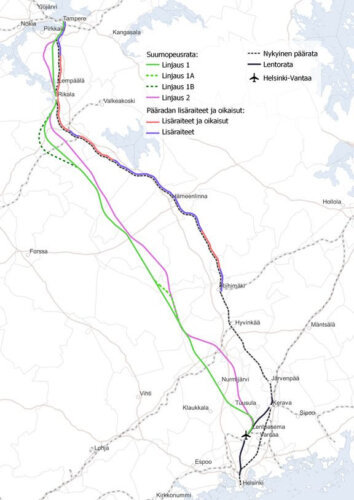 Suomi-rata Oy:n arvioinnit painottavat lyhyitä matka-aikoja Tampereen ja  Helsingin välillä - Akaan Seutu